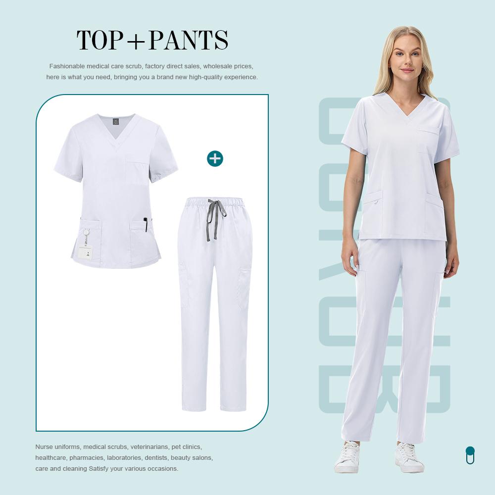 Hot Sale Soft Polyester Hospital Doctor Scrubs Nurses Accessories Nursing Articles Dental Scrub Pet Store Veterinary Uniform New