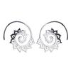 Bohemian Ethnic Style Carved Geometric Dangle Earrings - Vintage Stainless Steel Design