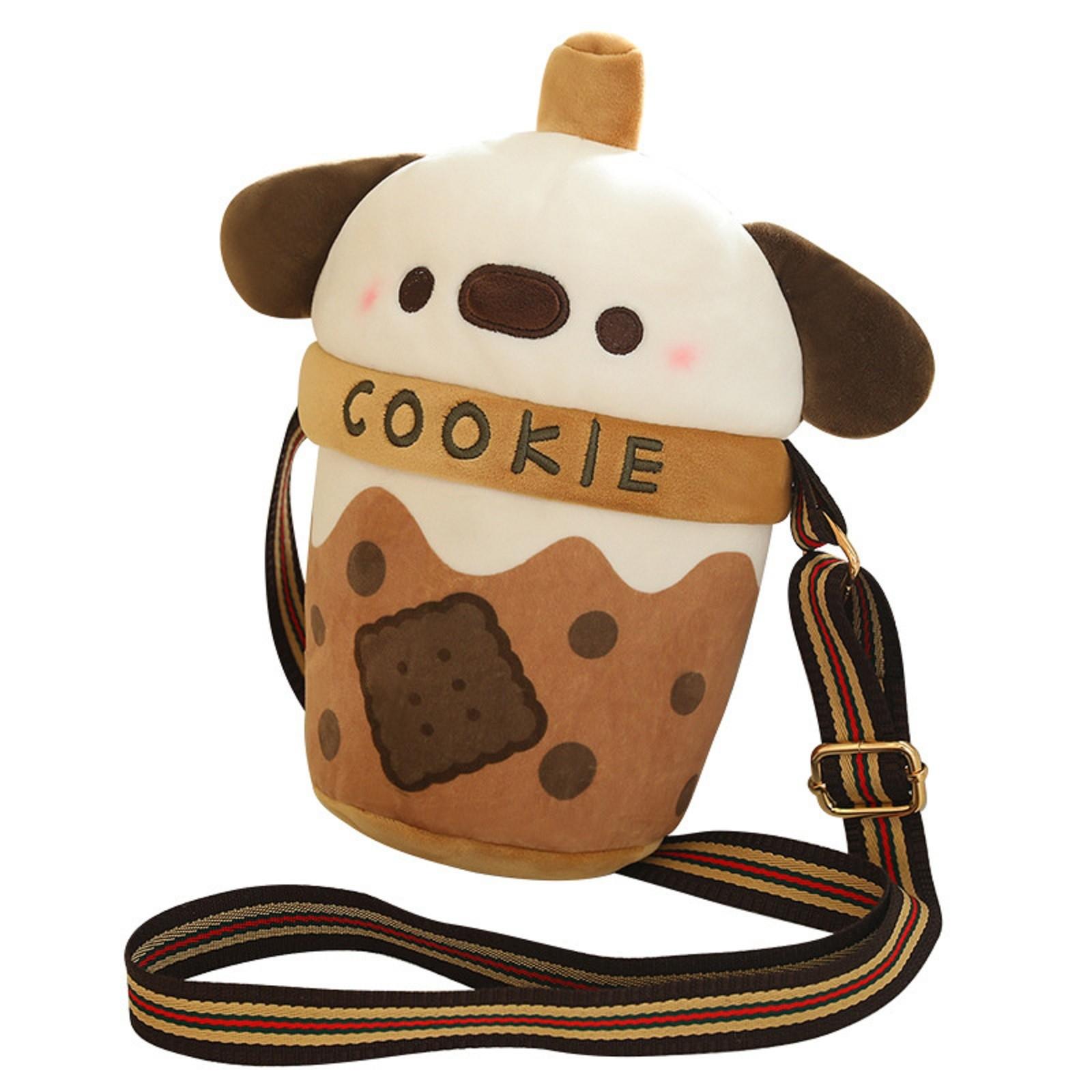 

Tea Cup Dog Milk Tea Cup Cute Dog Doll Cross Shoulder Bag Doll Creative Simulation Bomei Plush Toy Girl Gift One Size