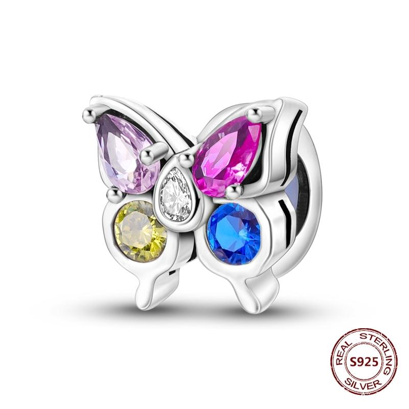 Copper Buckle Copper Charm Blue Star Moon Bead Butterfly Suitable For Original Bracelet Zircon Fine Diy Jewelry