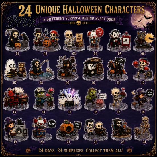 Desktop Decoration for with Mini Day Haunted Calendar 24 Halloween Advent Countdown Box Trick or