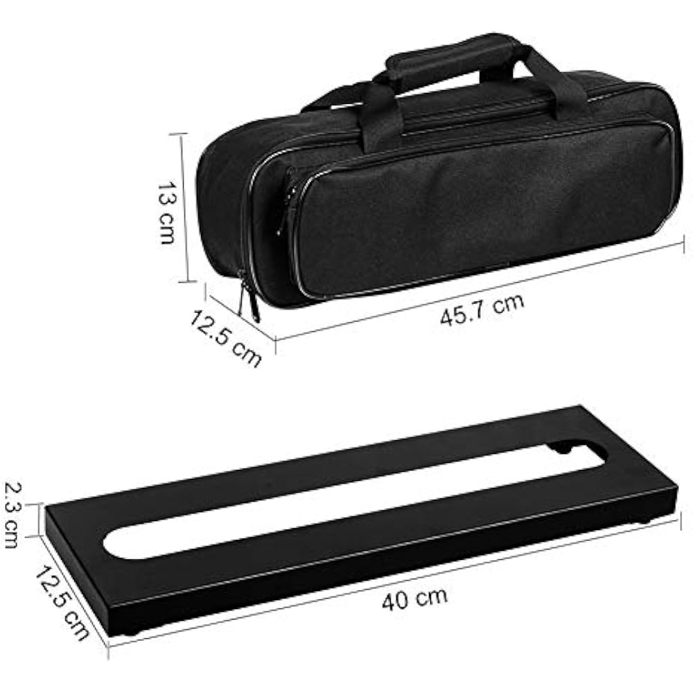 GOKKO Ultralight Guitar Effect Board Pedal Board Sturdy and Durable with Storage Bag (S-400X125X2...