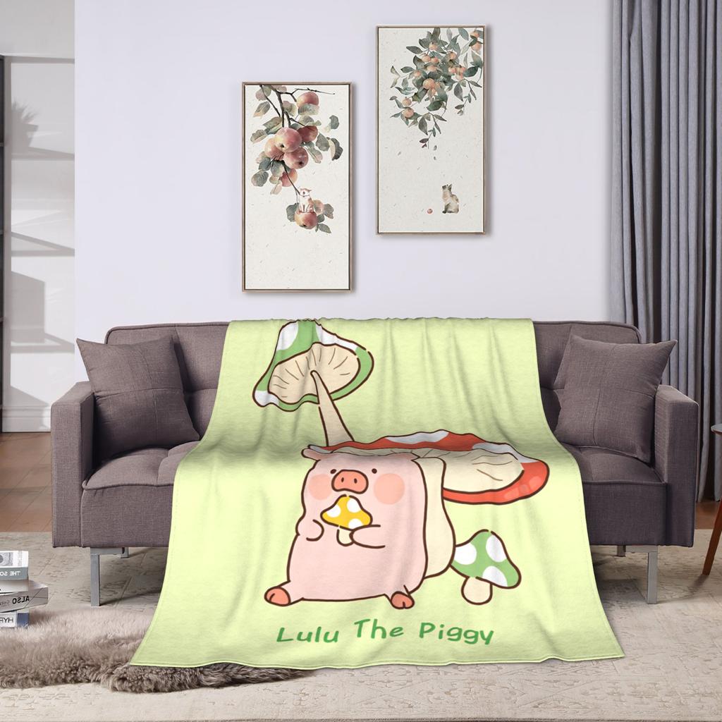 Cartoon L-Lulu Pig  Blanket Quality Warm  Throw Blanket Spring Airplane Travel Living Room Pattern Bedspread