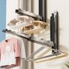 1/2Pcs Wall Mount Clothes Drying Rack Retractable Foldable Small Spaces Laundry Room Bedroom Bathroom Clothes Hanger Rack