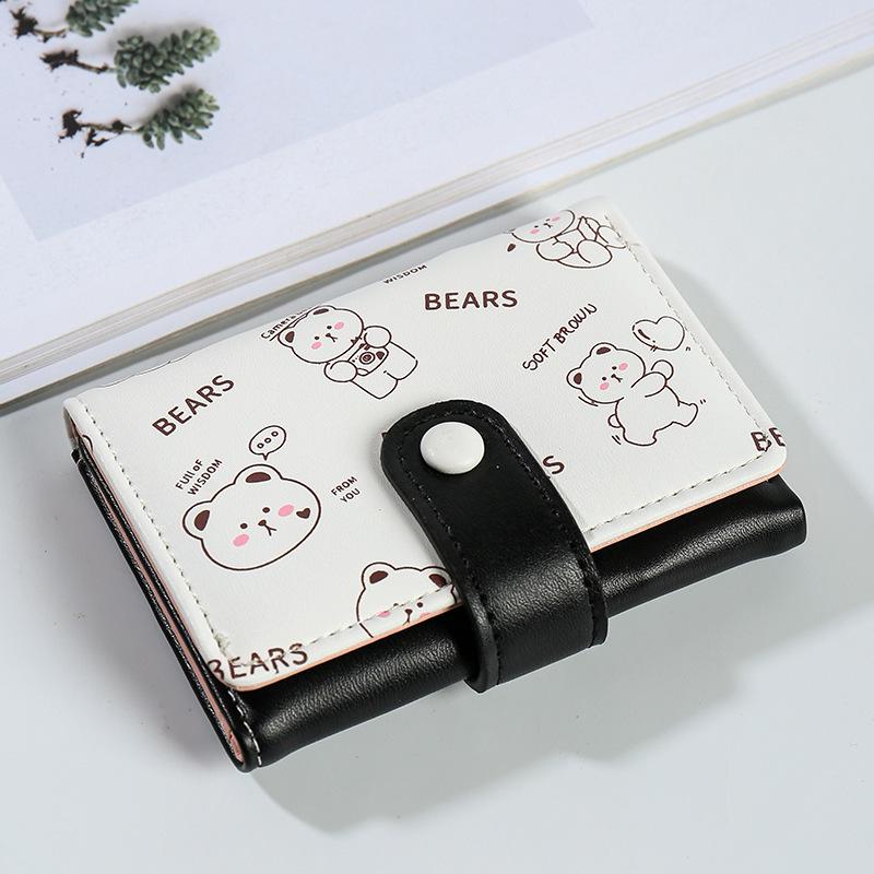 Korean Style Cute Cartoon Wallet for Women and Girls – Short, Multi-Card, Coin Purse