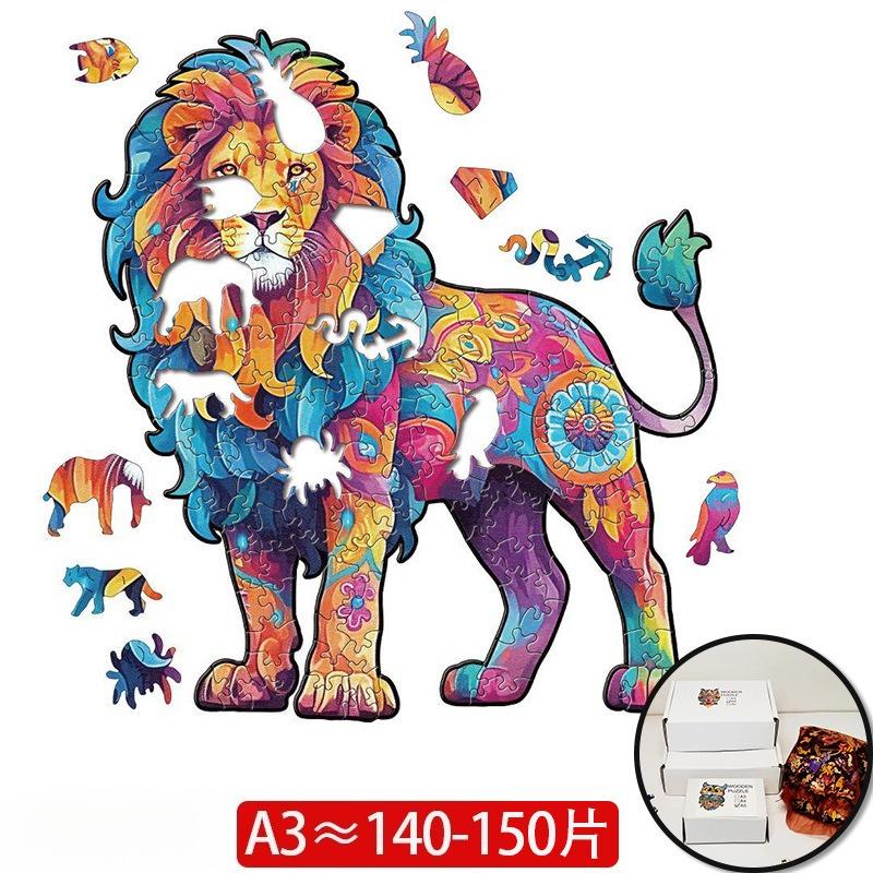 Colorful Peacock Wooden Jigsaw Puzzle - Unique DIY Animal Gift for Kids