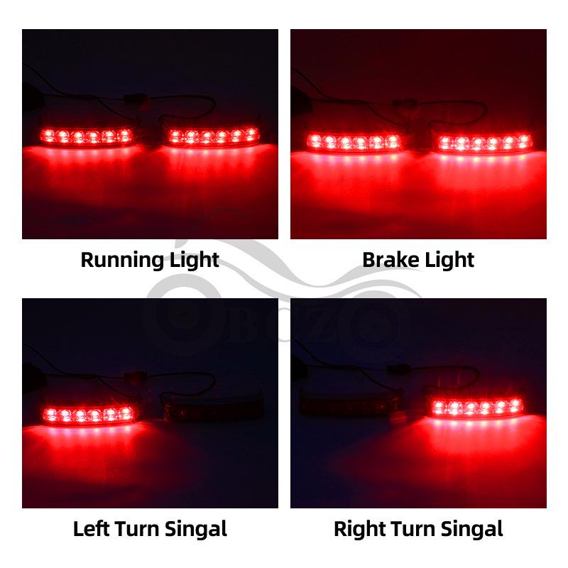Harley Motorcycle Touring Side Box & Fairing Lights with Double Headlights