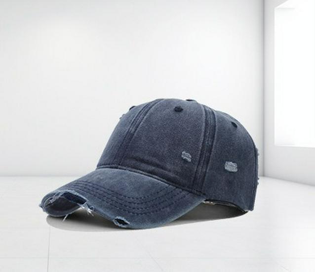 12-Color Distressed Pure Cotton Baseball Cap - Outdoor Versatile Plain Design