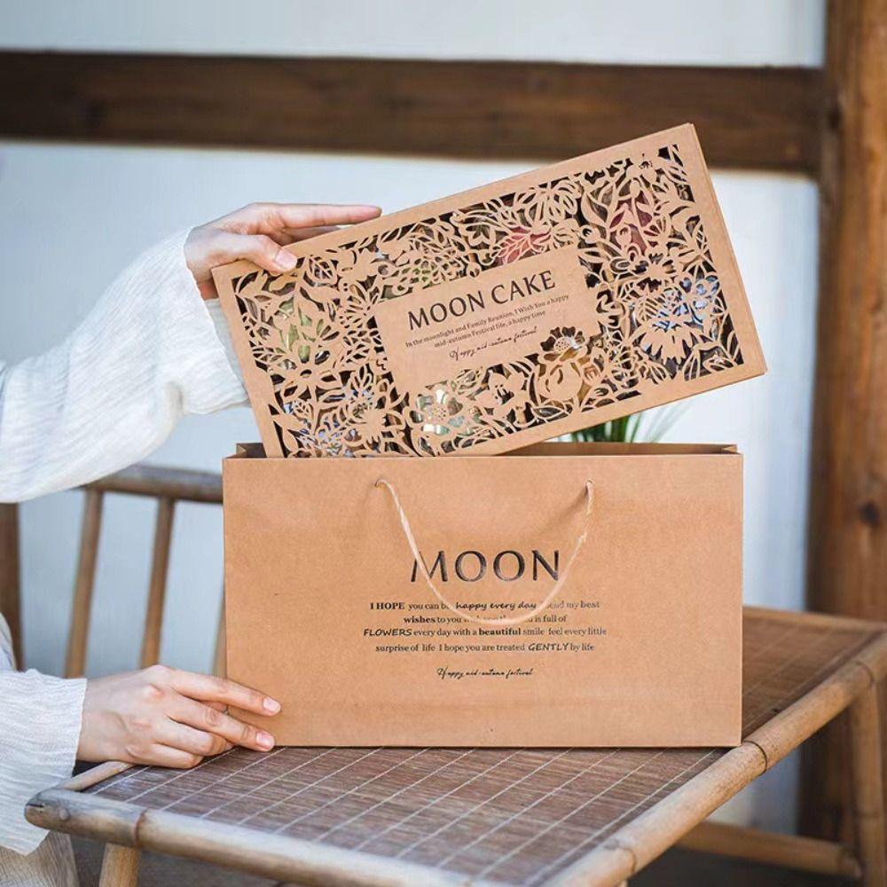 

Kraft Paper Mooncake Gift Box Handmade Packaging Boxes Mid Autumn Festival Mooncake Box Festival