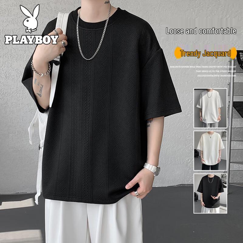 Playboy Men s Jacquard Short-Sleeve T-Shirt 3XL