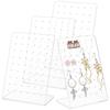 4pcs 54-Hole L-Shaped Acrylic Slant Back Earring Display Stands Rectangle Jewelry Organizer Holder for Earring Storage Clear 6.6x9.95x15.3cm