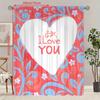 2 Stück - Ich liebe dich bedruckte Vorhänge, Stangentaschenvorhänge 42*84, Schlafzimmer und Wohnzimmer, Heimdekoration, Raumdekoration