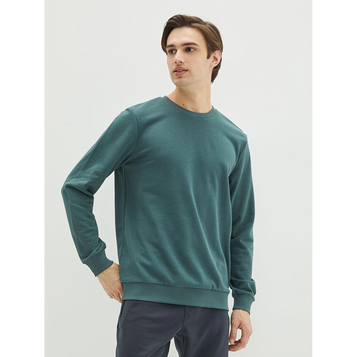 

Мужская толстовка с круглым вырезом и длинными рукавами, зеленая