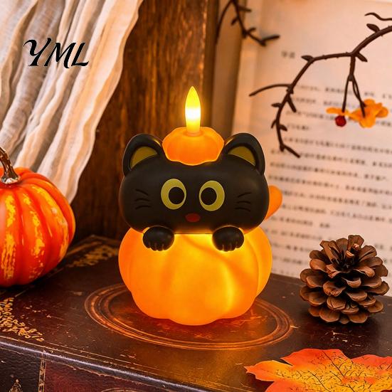 LED Night Light for Party Cute Halloween Ghost/Pumpkin Desktop Decoration, Battery Durable Plastic Operated Nursery with Warm Glow Home Decor