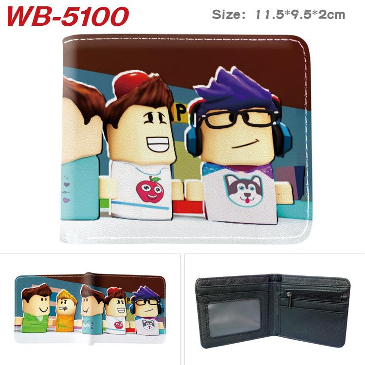 ROBLOX Game Peripheral Wallet Cartoon Print Short Fold Card Holder Unisex Coin Purse Leather 1pcs