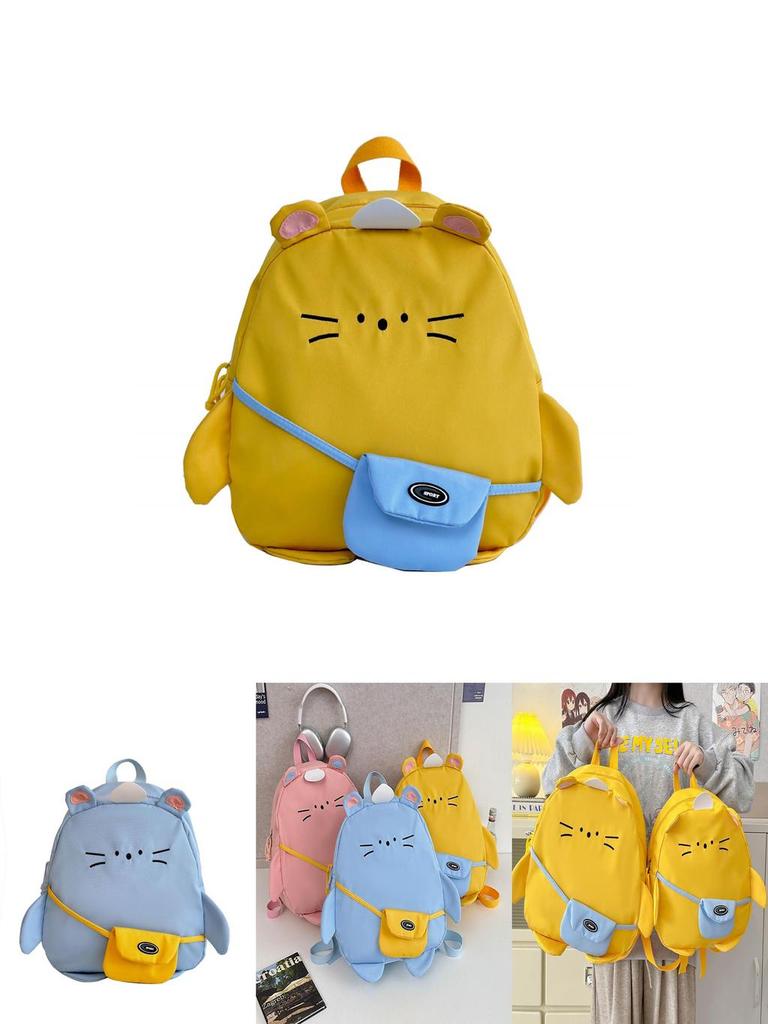 Cat Mascot Kids Backpack With Large Capacity And Lightweight Nylon For School And Outdoor Use