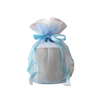 Organza Urn Cover (Blue) - 5-inch Lace Cover (2 Colors) for Keeping Ashes and Urns (Blue)