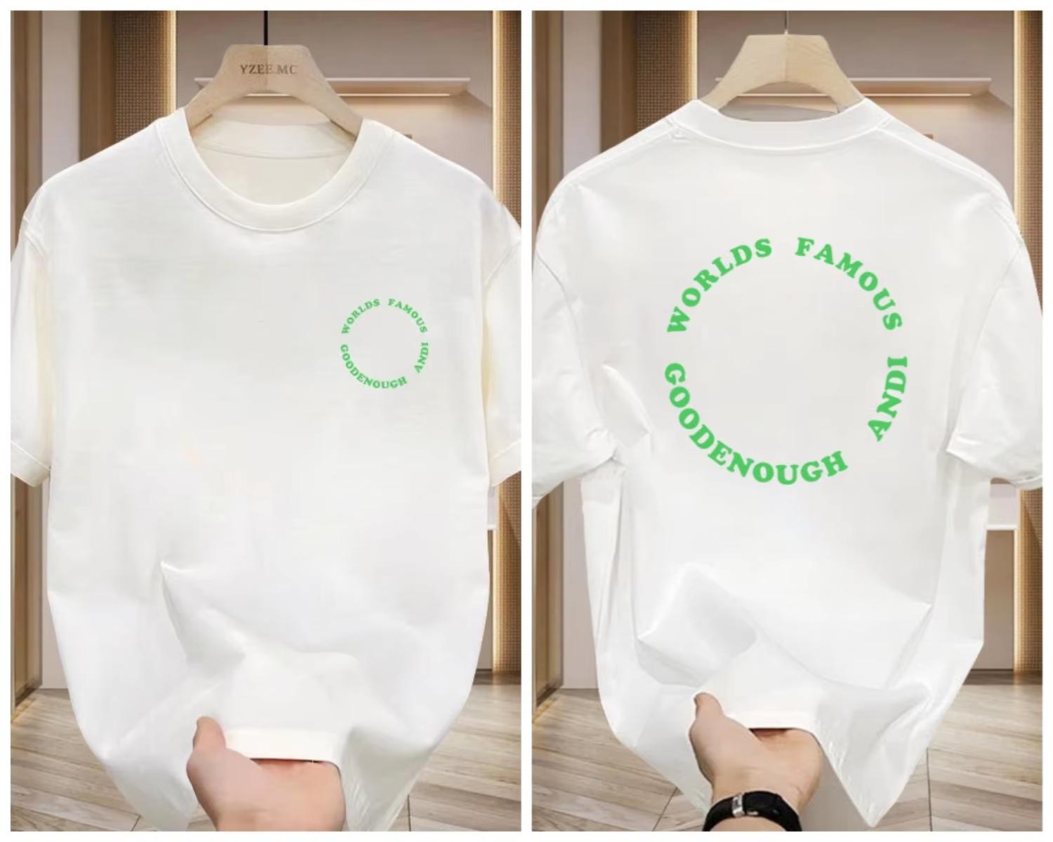 2026 Pure Cotton Trendy American Minimalist TShirt with Personalized Print Unisex Summer Round Neck Stylish Basic Tees Top 3XL