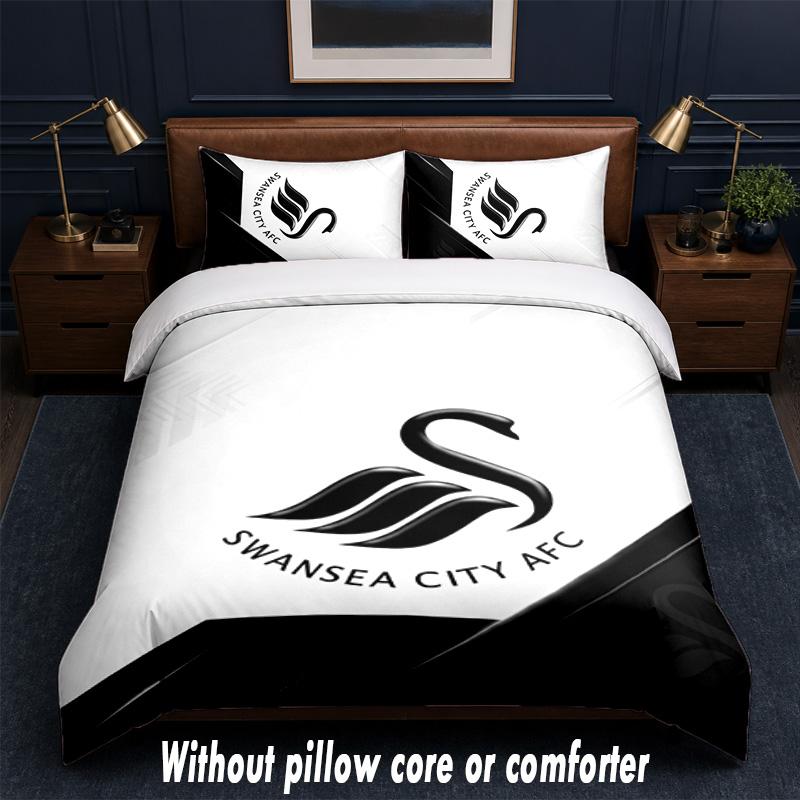 Set Biancheria da Letto Swansea City Design 1 Copripiumino + 2 Federe Morbido Traspirante Biancheria da Letto per la Casa