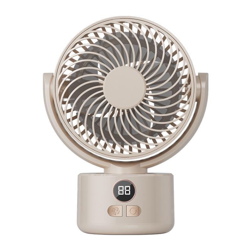 2026 USB Dual-Use Camping Fan: Strong Wind Outdoor Desktop with Digital Display and Tripod Stand -