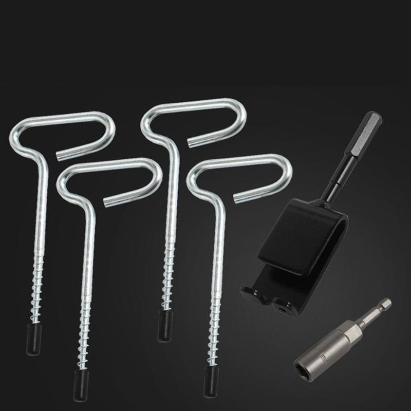 Universals Ice Anchors Tool Camping Tent Threaded Peg Portable Ice Shelter Stake Nails Practical Ice Anchors Tool Drill