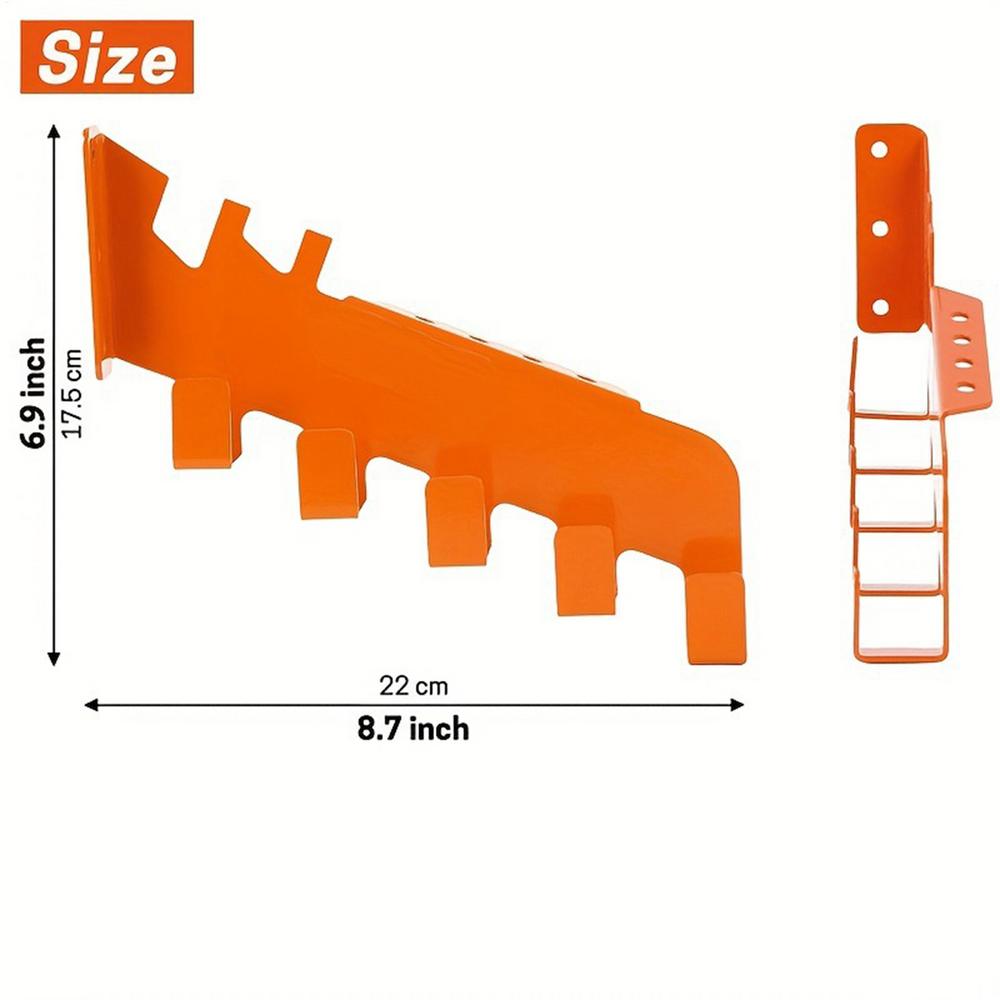 chainsaw chain wall holder with 5 Hooks/ Heavy-Duty Chain Saw Storage Hanger Wall Mounted Garage Workshop Organizer Shelf оранжевый
