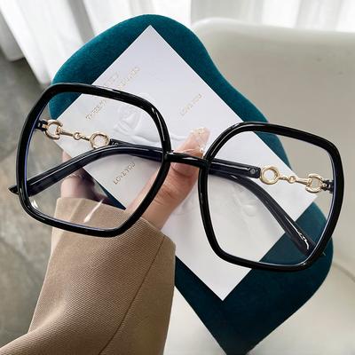 Polygonal Large Frame Advanced Anti-blue Glasses for Women Tik Tok Xiaohongshu Online Celebrity Model with Degree Rack.