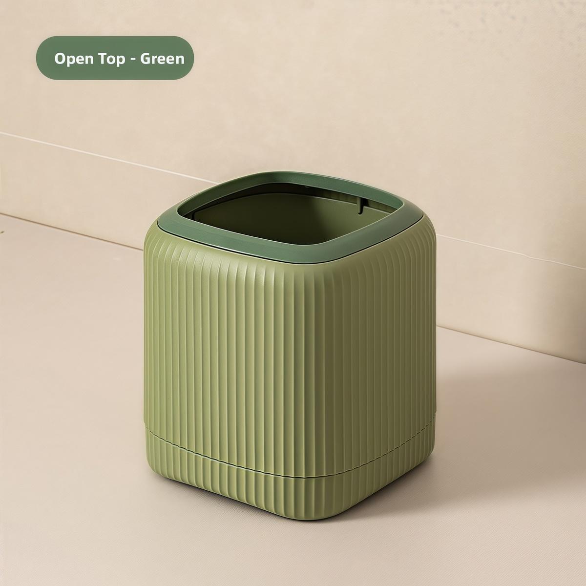 

1Pc Double Barrel Desktop Trash Can with Lid Durable Plastic Waste Bin Organizer for Bedroom Office Desk in/Outside Inclusion зелёный