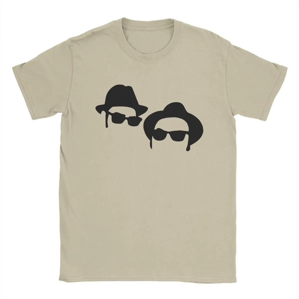 Elwood & Jake The Blues Brothers Men's T Shirts Leisure Tees Short Sleeve O Neck T-Shirts Cotton Printed Tops High Quality Soft