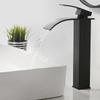 Black Stainless Steel Basin Faucet Waterfall High Style Wash  And Cold Mixer Faucets Sink Faucets Countertop Installation