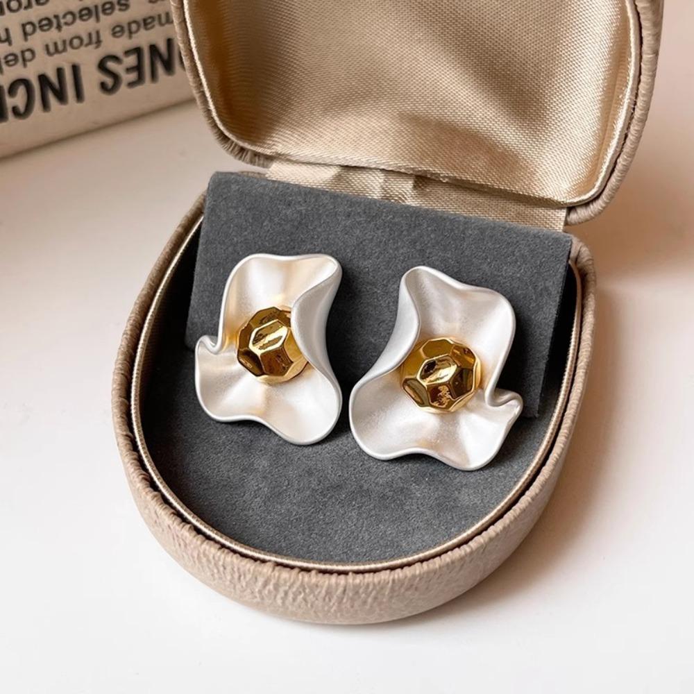 Metallic Flower Fancy Women Earrings Exquisite Trend Unique Party Gifts Personality Exaggerate Accessories Jewelry