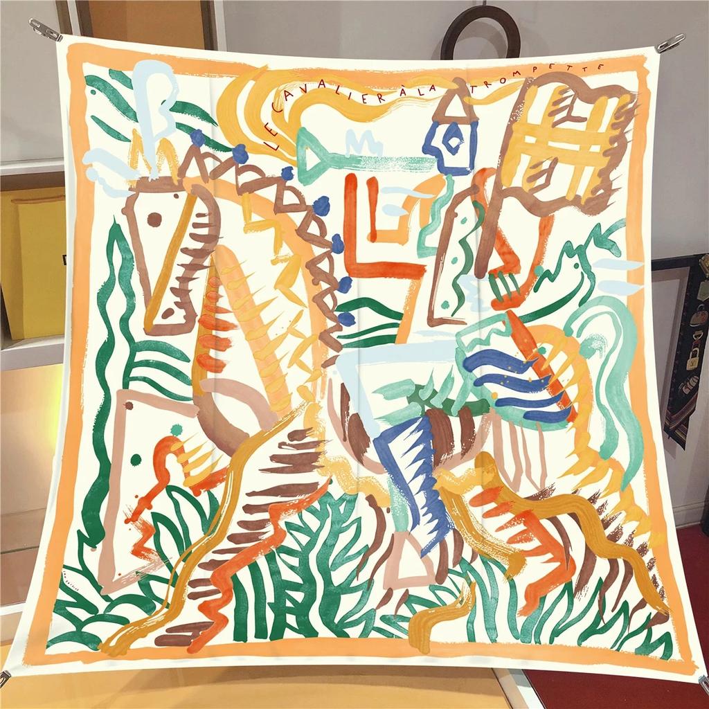 NEW Brand Design Print Silk Scarf Women Luxury Hairband Neckerchief Shawls Bandanna Headband Foulard Ribbon Square Scarves