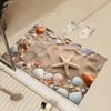 Ocean Beach Bathroom Carpet Wave Shell Rug Entrance Entrance Entrance Anti Slip and Absorbent Door Mat Home Decoraton