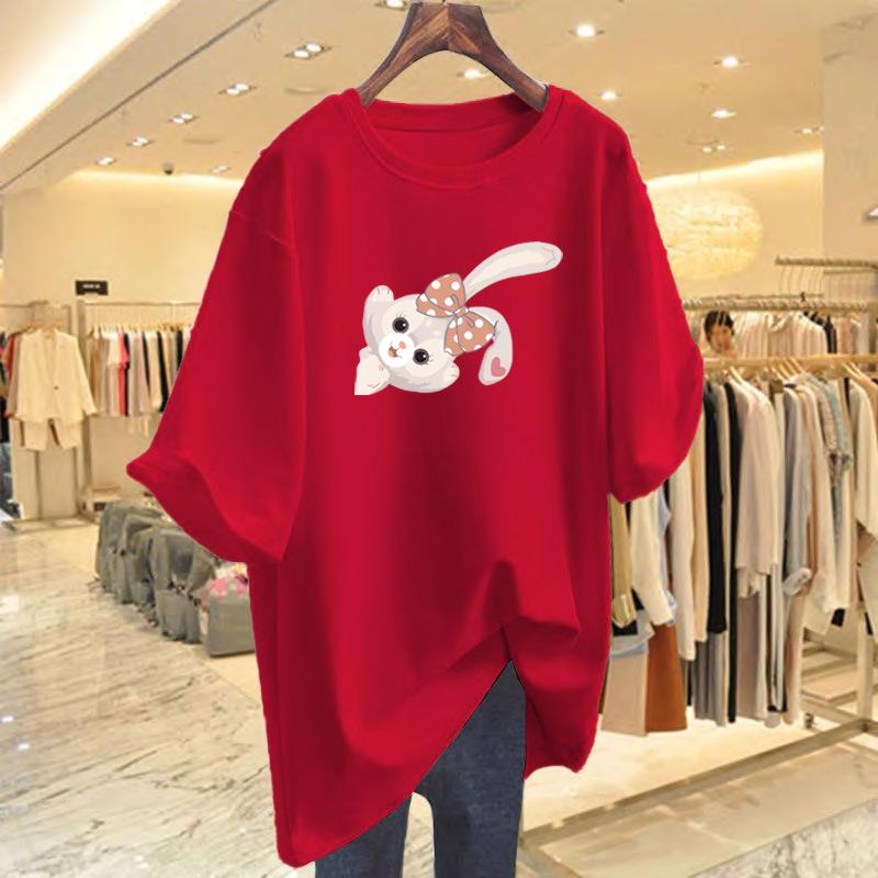 Cotton T-shirt short-sleeved women's 2025 new clothes summer foreign style half-sleeved top summer wear