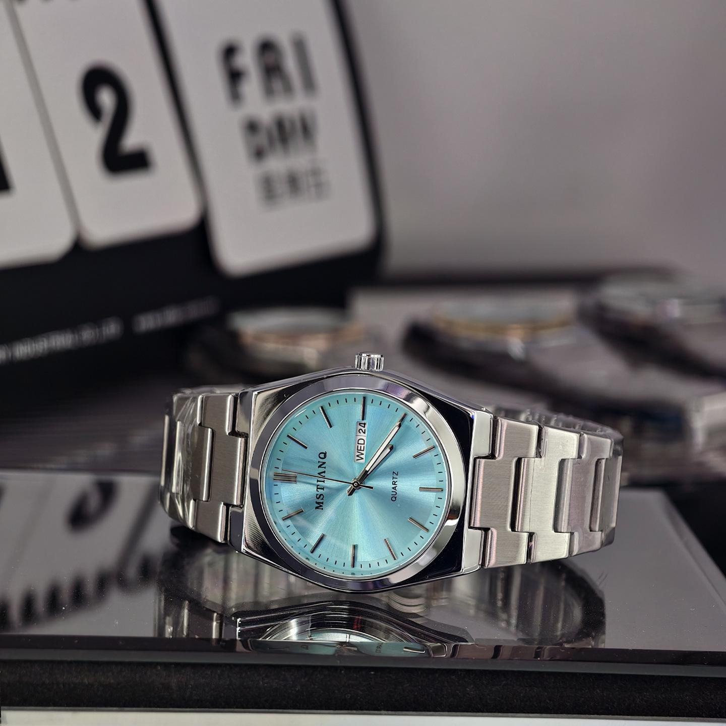 

Double Calendar Men S Watch Steel Belt Luminous Thin Watch Handsome Student Gift Quartz Men S Watch