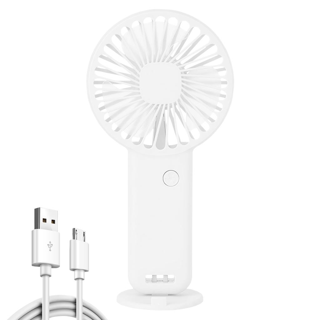 Tragbarer Mini-Ventilator 600mAh USB-wiederaufladbar 3 Modi Mit Handyhalter für Reisen Make-up Wimpern Spaß Kinder Mädchen Frauen