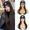 Syntetisk Lang Baseballcaps Med Hårforlengelser Justerbar Hatt Parykk Høy Temperaturbestandig Fiber For Kvinners Bruk