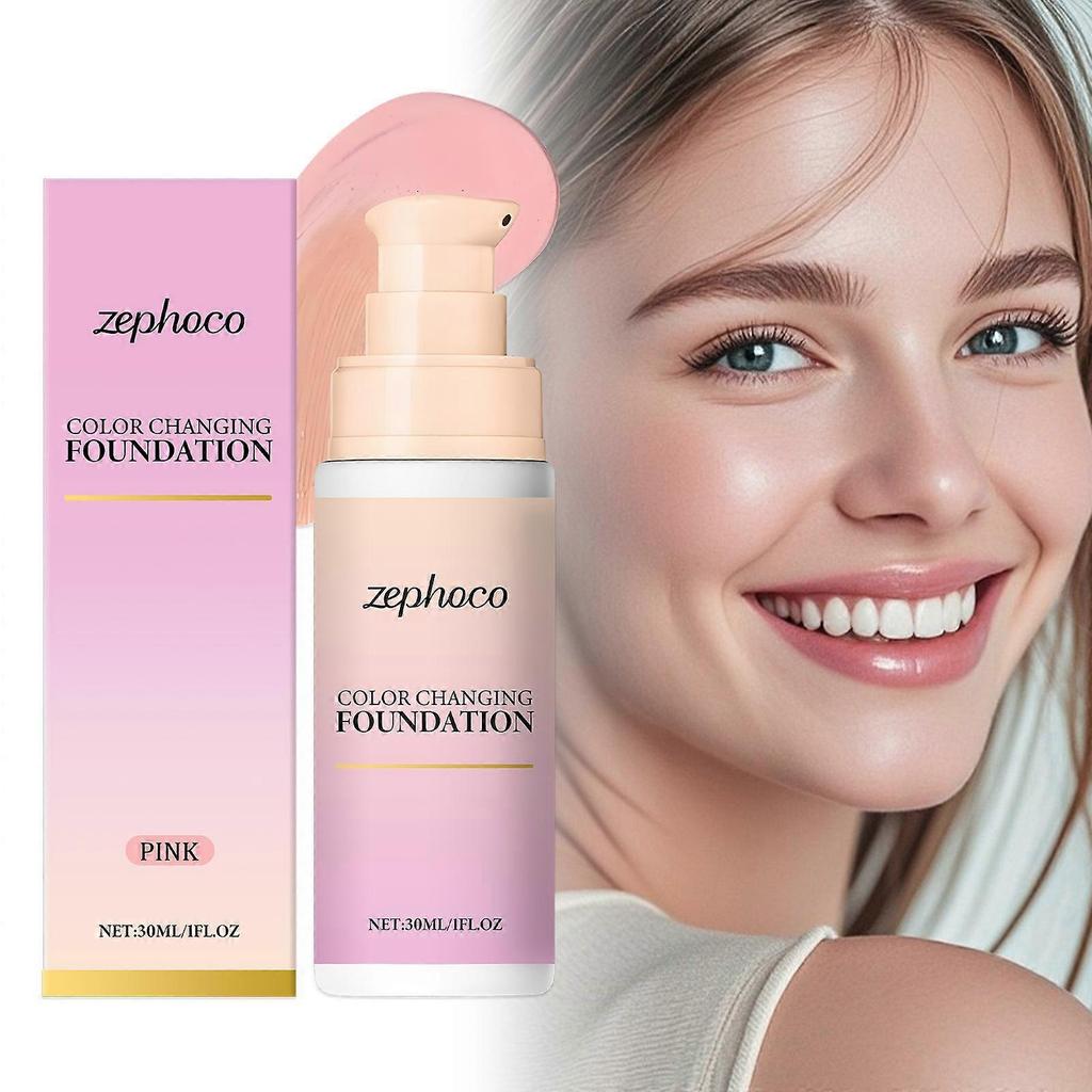 Rosa temperaturwechselnde Abdeckcreme Foundation Make-up natürliche Textur leicht und geschmeidig zur Korrektur des Hauttons Abdeckcreme Foundation Rosa 30ml