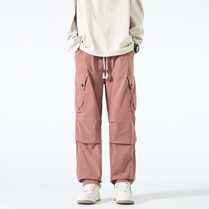 New Overalls Straight Loose Men's Pants High-end Men's Wide-version Paratrooper Pants Trendy Pants Men's Casual Pants Men's Clothing