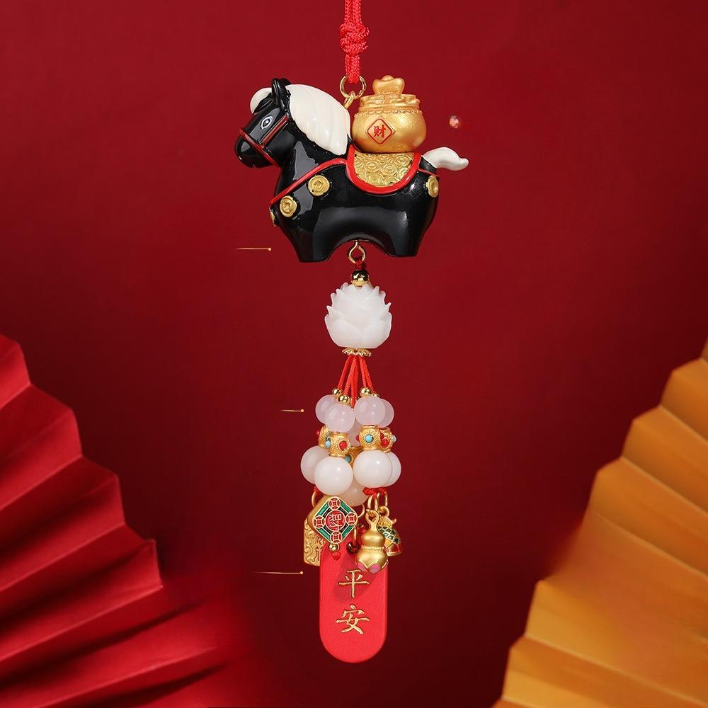 Car Rearview Mirror Hanger, Interior Decoration Pendant, Automotive Supplies, for The Year of The Horse New Year