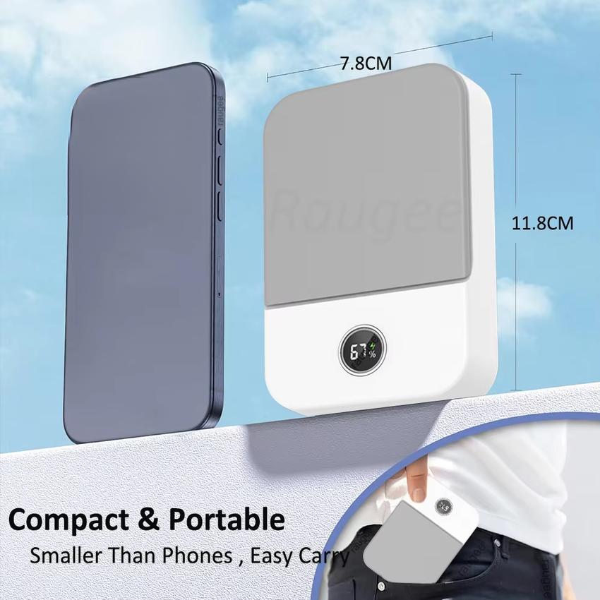 Portable Waist Fan 2000mAh Outdoor Mini Hanging Neck Fan with 3 Gear Strong Wind Rechargeable Portable Waist Clip Fan Air Cooler