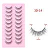 Ten Pairs of 3D Synthetic Fiber False Eyelashes: Bold European and American Style with Thick, Curled Volume