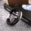 Multi-Layer Braided Leather Bracelet With Stainless Steel Magnetic Clasp Men Geometric Style Fashion Accessory
