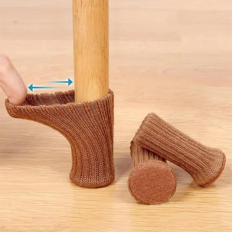 4 Stück Tischbeinsocken Stuhl Gestrickte Möbelsocken Bodenschoner Möbelbeine Tisch Stuhl Bein Schutzkappe Für Möbel