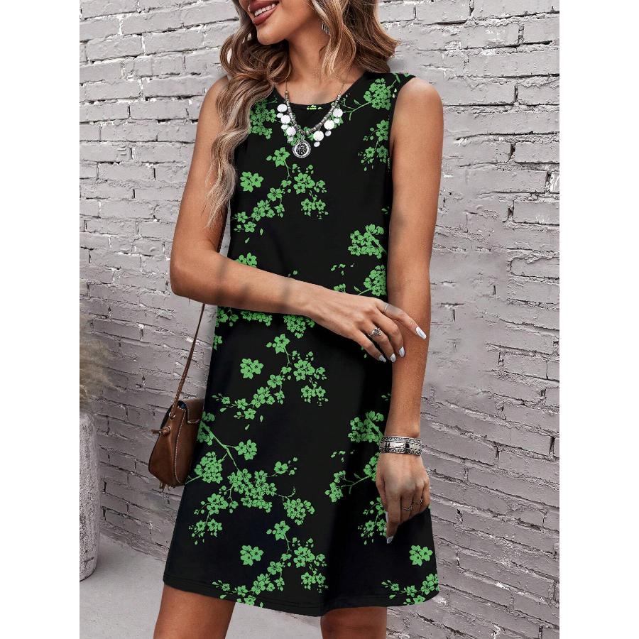 

Sleeveless Dress Women O Neck 3d Print Midi Dresses Comfortable Plus Size 8XL Beach Clothing S