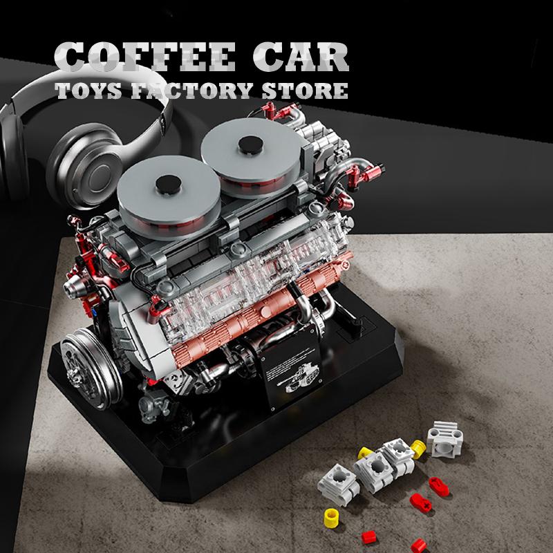Non-Toxic 1236Pcs Tank Engine Moc Bricks Assembly Model Ww2 Armored Cars Parts Creative Building Blocks Toys Desktop Decor Gifts For Adult