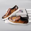 Luxury Spring Autumn Men's Genuine Leather Brogues Shoes Engraved letters Natural Leather Male Sneakers Business Casual Shoes