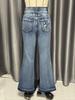 Cross-Border Women's Retro Ripped Jeans, 2025 Spring Micro-Flare Washed Street Style