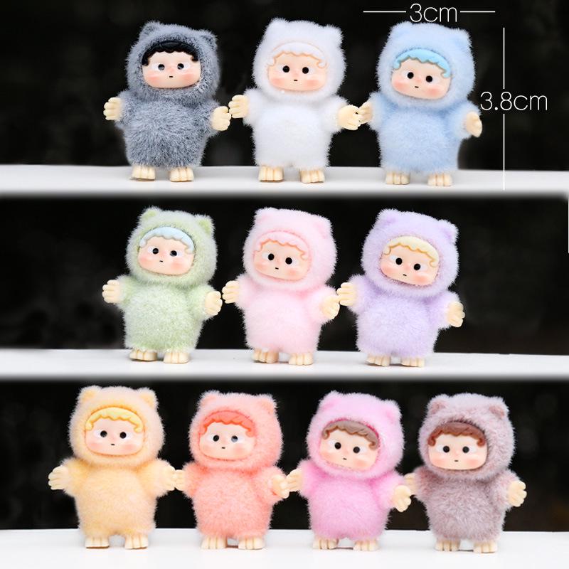 

Мини Флок Лабубу Смола Подвеска Малыш Милая Кукла Ручная Работа Настольное Украшение