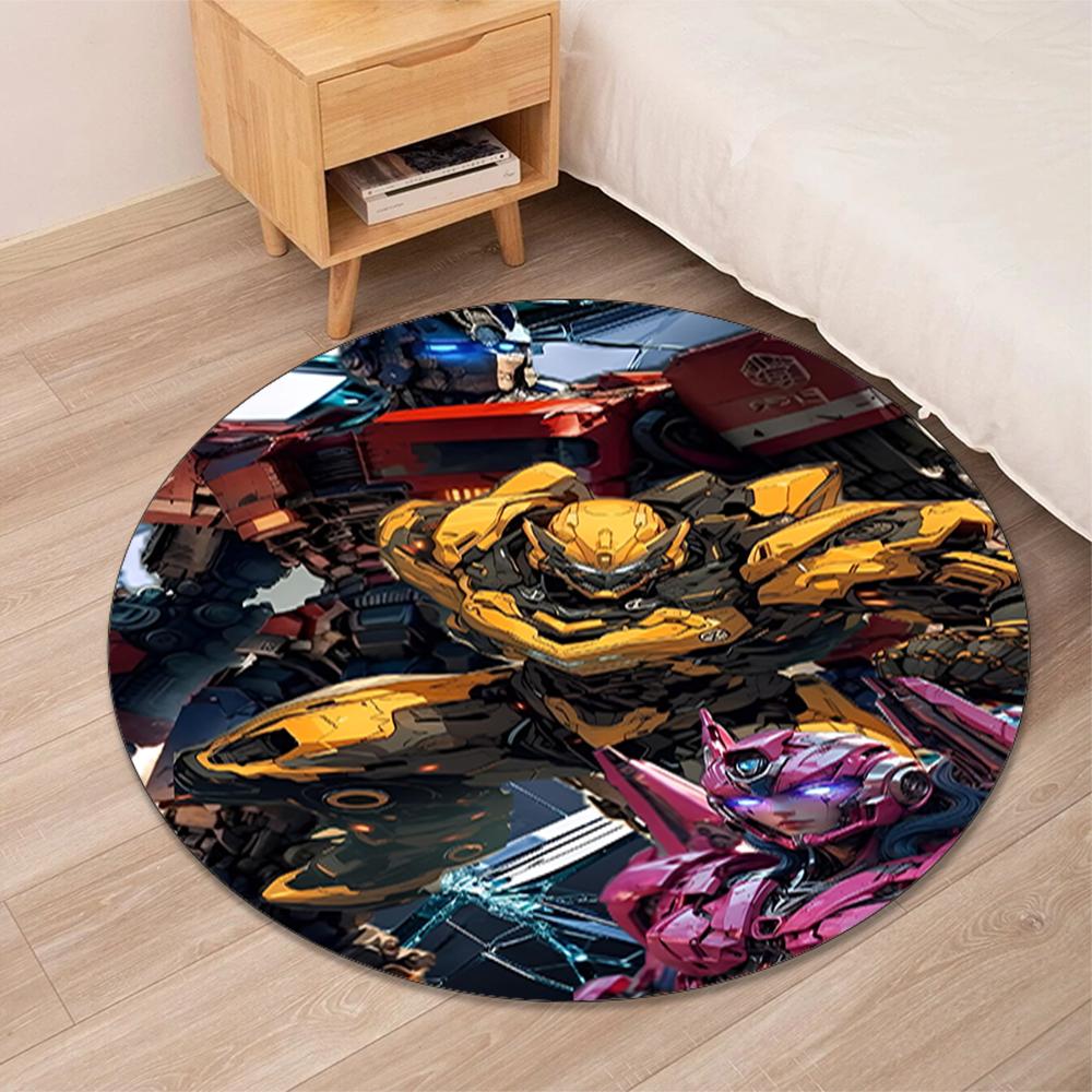 Transformers Printed Round Rug Carpet Chair Rug Area Rug Entryway Doormats,for Office Chair Living Room Bedroom Kitchen Room.